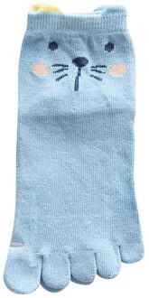 Ontworpen 1 Paar Kinderen Dier Teen Sokken Vijf Vinger Teen Sokken Katoen Ademend Polyester Lente Grappige Sokken #529 Blauw