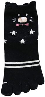 Ontworpen 1 Paar Kinderen Dier Teen Sokken Vijf Vinger Teen Sokken Katoen Ademend Polyester Lente Grappige Sokken #529 zwart