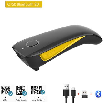 Ontworpen Barcode Scanner 2D Bluetooth Draadloze Handheld Qr Code Reader Mini Pocket Barcode Scanners Netum C750