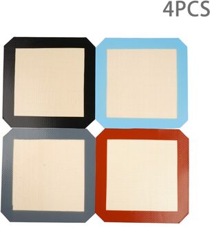 Onuobao Macaron Siliconen Bakken Mat Oven Pad Huishoudelijke Cookie Bean Rookwolken Zwarte Ronde Vierkante Non Stick Bakpan Oven Non stok 4stk-4 kleuren-plein