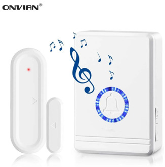 Onvian Door Open Sensor Chime 180M Range Wireless Door Alarm Window and Door Sensor Door Entry Chime Home Security 48 Chimes