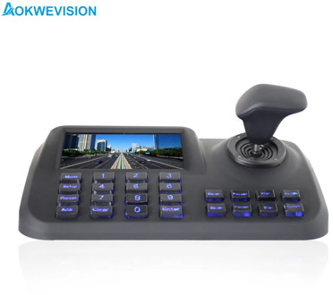 Onvif 3D CCTV IP PTZ controller IP PTZ joystick IP PTZ keyboard with 5 inch LCD screen for IP PTZ camera