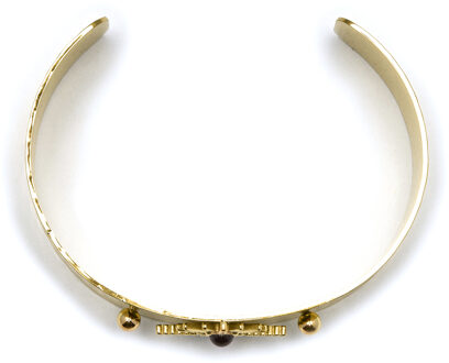 Onyx armband afgewerkt in 18K geel goud- Nepai Zwart - One Size
