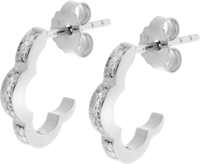 'Onyx' Dames 925 Sterling Zilveren Oorbellen - Zilver ZO-7127