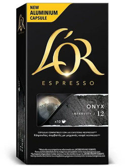 ONYX L 'or, 10 compatible NESPRESSO aluminium caps
