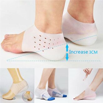 Onzichtbare Hoogte Lifting Inlegzolen Ademend Hak Pads Ultra Zachte Siliconen Toename Binnenzool Jurk In Sokken Gebarsten Voetverzorging Tool 3.5cm