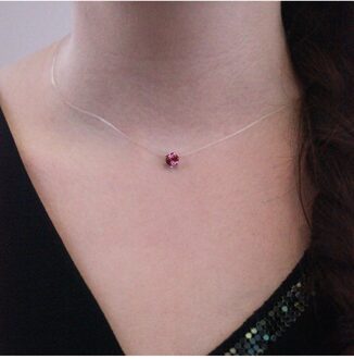 Onzichtbare ketting - zilver en roze