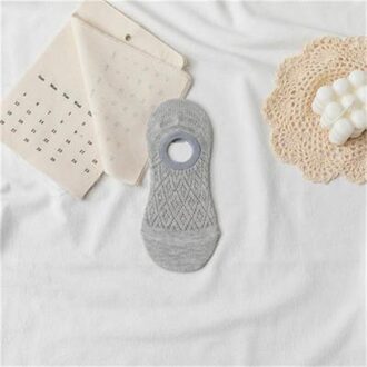 Onzichtbare Snoep Katoen Ademende Sokken Vrouwen Zomer Meisjes Casual Korte Ankle Boot Low Cut Dame Sox Holle Mesh Ademende Sokken grijs 1 paar