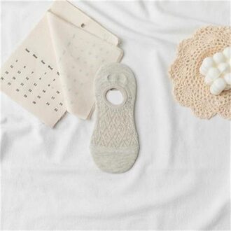 Onzichtbare Snoep Katoen Ademende Sokken Vrouwen Zomer Meisjes Casual Korte Ankle Boot Low Cut Dame Sox Holle Mesh Ademende Sokken licht-grijs 1paar