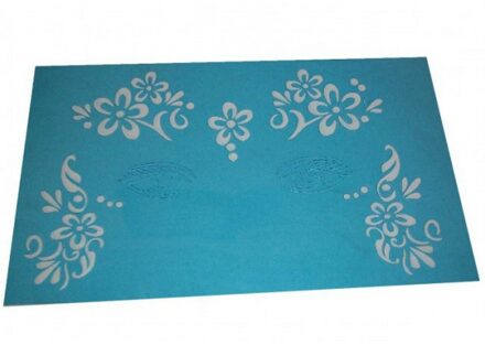 Oog gezicht schmink sjabloon - bloemen en bollen - met kwast of spons