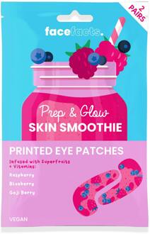 Oogmasker Face Facts Printed Eye Patches Skin Smoothie Prep & Glow 2 paar