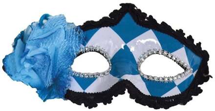 Oogmasker Oktoberfest Blauw/Wit Blauw, Multikleur - Print