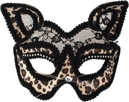 Oogmasker panter met kant