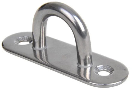Oogplaat/aanlegring - 1x - oogplaat 8 x 2.5 cm - rvs - vastzetplaat