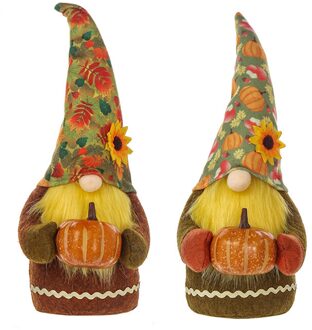 Oogstfeest Gnome Pompoen Maple Bladeren Nisse Tomte Faceless Dwerg Pop Leuke Pompoen Hoofd Decoratie Ornament 2 Stuks