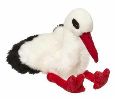 Ooievaar knuffel - 30 cm - wit - vogels - knuffeldieren - vogelknuffel