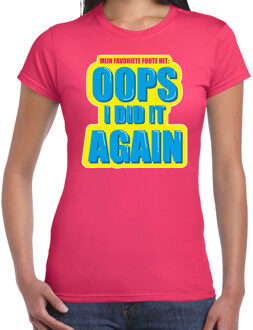 Oops I did it again foute party shirt roze dames L