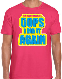 Oops I did it again foute party shirt roze heren L