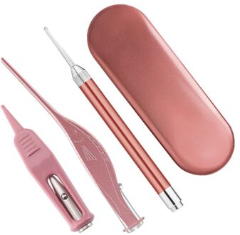 Oor Pick Set Lichtgevende Oor Lepel Pincet Ear Wax Removal Tool Led Light Earpick Opbergdoos Baby Oor Schoonmaken Zorg kit GD3