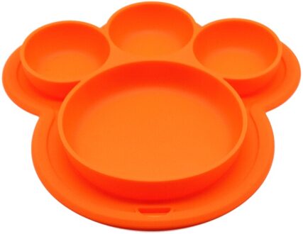 Oor Poot Peuter Plaat Draagbare Baby Platen Voor Peuters En Kinderen Bpa-vrij Vaatwasser En Magnetron Veilig Siliconen Placemat Oranje