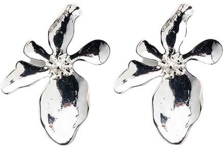 Oorbel Flower  zilver - One Size,