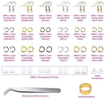 Oorbel Haken Messing Ringen Head Pins Sluiting Levert Kits Voor Sieraden Maken Diy Sieraden Gezonde En Milieuvriendelijke met pliers