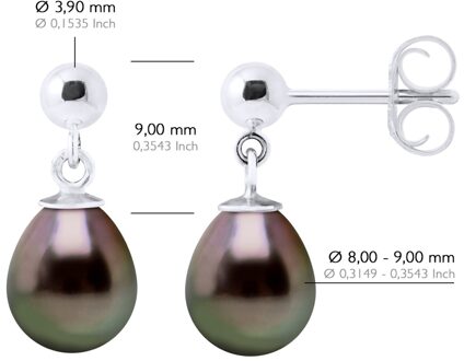 Oorbellen Echte Cultuur Tahiti Parel Parel 8-9 mm Zilver