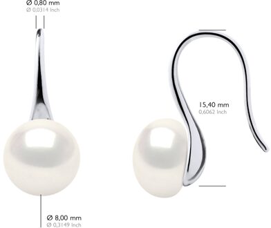 Oorbellen Echte Cultuurzoetwaterparels Knoop 8-9 mm Wit - One Size