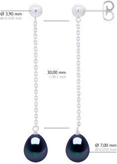 Oorbellen Echte Gecultiveerde Zoetwater Parel Pear 7-8 mm Zilver