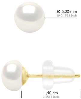 Oorbellen Echte Gekweekte Zoetwater Parels Knop 5-6 mm Geel