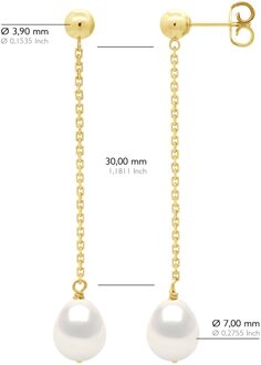 Oorbellen Echte Gekweekte Zoetwaterparels Pigeon 7-8 mm Wit