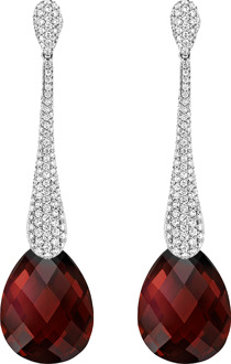 Oorbellen Evening Diamonds Red Garnet WG VALENTIJN 2022