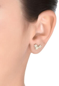 oorbellen, familie van oorbellen in 925 sterling zilver en gerhodineerde briljant zirkonia Wit - One Size