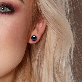 Oorbellen Gekweekte Parels Zoetwater 9-10mm Black Security System Yellow Gold Zwart - One Size