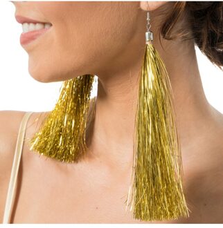 Oorbellen Gouden Tinsels 17cm Goud - Brons