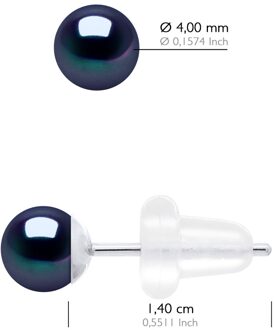 Oorbellen in Wit Goud 750 - Echte Cultiveerde Zoetwaterparels Rond 4-5 mm Zilver