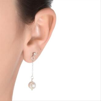 oorbellen, kiarik in 925 sterling zilver en gerhodineerd afgewerkt met witte parel Veelkleurig - One Size