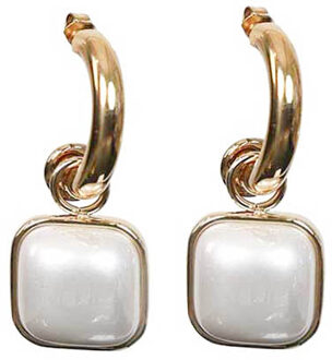 Oorbellen met hanger Pearl  goud - One Size,