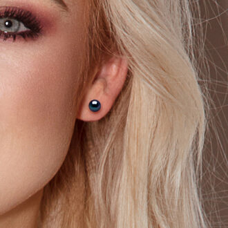 Oorbellen Pearl Zoetwater 6-7mm Black 925 Zwart - One Size