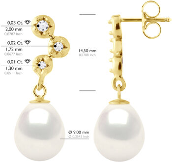 Oorbellen Prestige - Diamanten 0,12 Ct - Kwaliteit HSI - Geel Goud