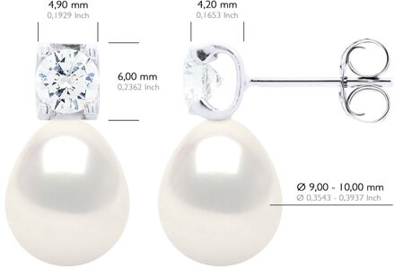 Oorbellen Solitaire Cubic Zirconia Diameter 4,50 mm Wit