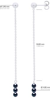 Oorbellen Trio - 3 Echte GeCultiveerde Zoetwaterparels Rond 4-5 mm Zilver - One Size