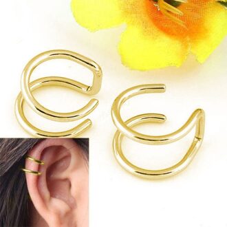 Oorbellen Vrouwen Manchet Chic Non-Piercing Kraakbeen Oor Clip-On Eardrop Clip Mannen 1 Stuk goud