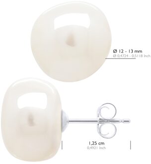 Oorbellen Wit Goud - Echte Cultuurzoetwaterparels Barok 12-13 mm - One Size