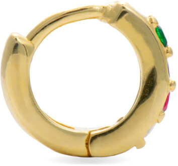 oorbellen, Zule 925 sterling zilver en veelkleurige zirkonia afgewerkt met 18 karaat geelgoud - One Size