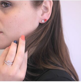 oorbellenilles Geboortesteen - Oostenrijks Kristal Rood