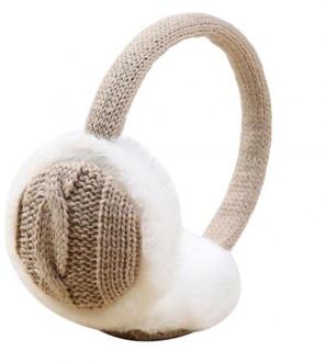 Oorbeschermers Vrouwen Winter Warm Pluche Gebreide Oorkap Oor Warmer Accessoire Meisje Bont Winter Oor Warmer Oorbeschermers Hoofdband khaki