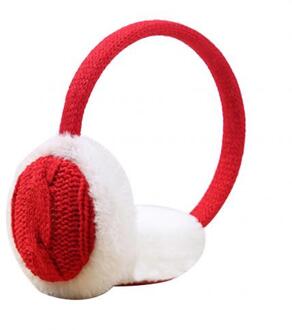 Oorbeschermers Vrouwen Winter Warm Pluche Gebreide Oorkap Oor Warmer Accessoire Meisje Bont Winter Oor Warmer Oorbeschermers Hoofdband Rood