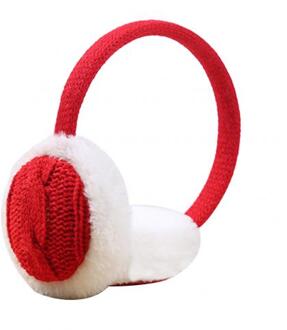 Oorbeschermers Vrouwen Winter Warm Pluche Gebreide Oorkap Oor Warmer Accessoire Meisje Bont Winter Oor Warmer Oorbeschermers Hoofdband Rood