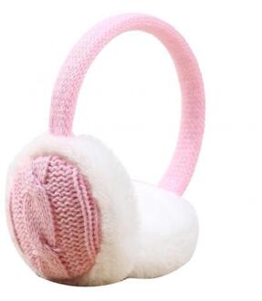 Oorbeschermers Vrouwen Winter Warm Pluche Gebreide Oorkap Oor Warmer Accessoire Meisje Bont Winter Oor Warmer Oorbeschermers Hoofdband roze